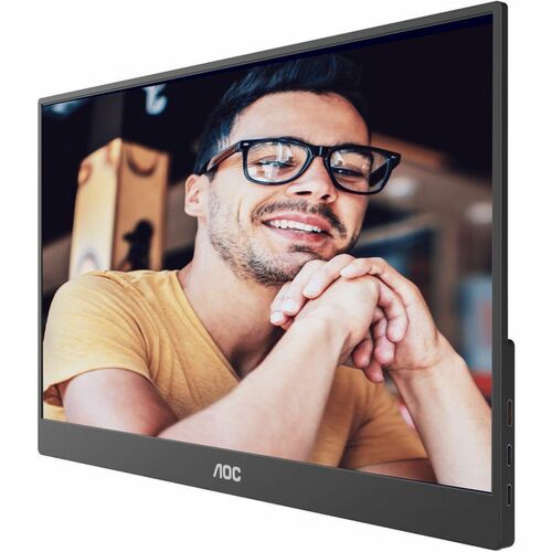 AOC 16T20 15.6in 60Hz FHD IPS Portable Monitor 1920x1080 16:9 5ms 50m:1 Samrt Contrast 230 Nits Mini HDMI/USB-C HDR SPK Tilt AOC 16T20 15.6in 60Hz FHD IPS Portable Monitor 1920x1080 16:9 5ms 50m:1 Samrt Contrast 230 Nits Mini HDMI/USB-C HDR SPK Tilt